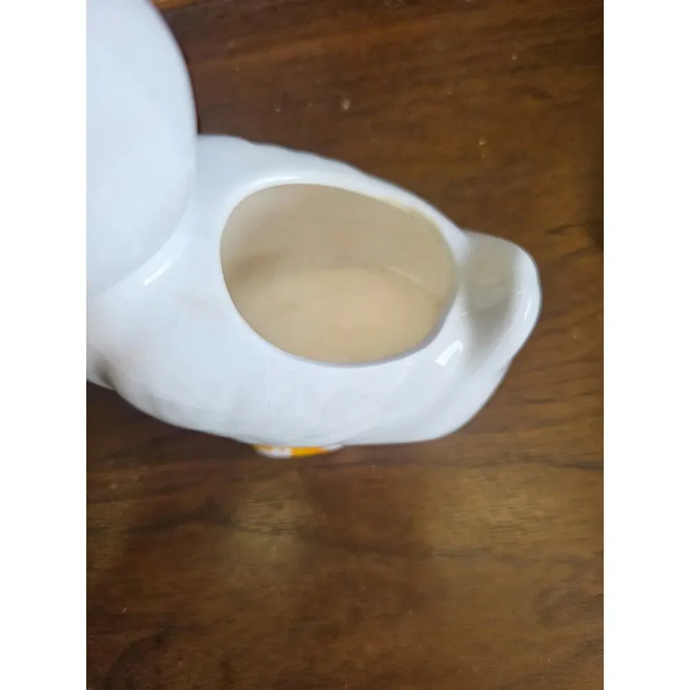 Vintage Duck White Vase Planter Taiwan Ceramic (Scratches) Small